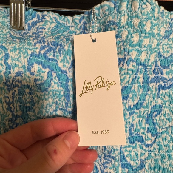 Lilly Pulitzer Blue Strapless Sundress Resort Wear - Picture 5 of 6
